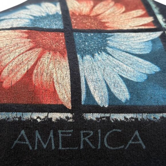 Vintage Navy America flag flower design t-shirt - Authentic Sonoma, Unisex XL - Picture 7 of 7